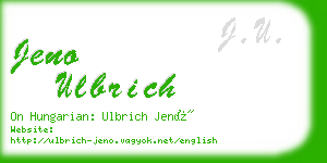 jeno ulbrich business card